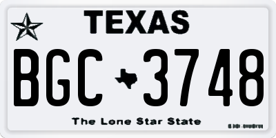 TX license plate BGC3748