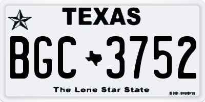 TX license plate BGC3752