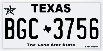 TX license plate BGC3756