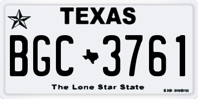 TX license plate BGC3761