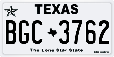 TX license plate BGC3762
