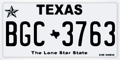 TX license plate BGC3763