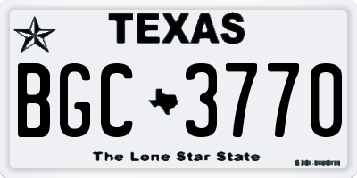 TX license plate BGC3770