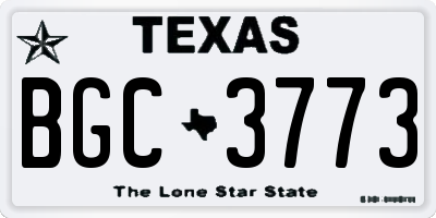 TX license plate BGC3773