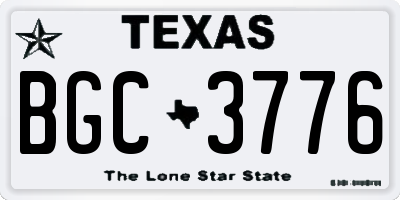 TX license plate BGC3776