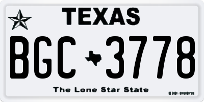 TX license plate BGC3778