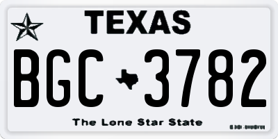 TX license plate BGC3782