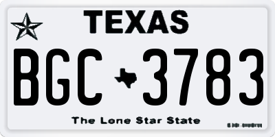 TX license plate BGC3783