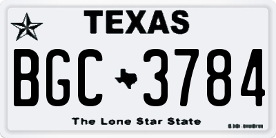 TX license plate BGC3784