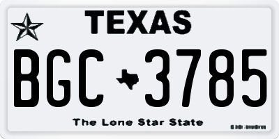 TX license plate BGC3785