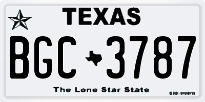 TX license plate BGC3787