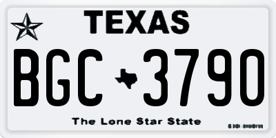 TX license plate BGC3790