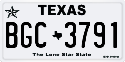 TX license plate BGC3791