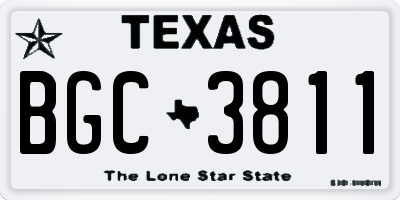 TX license plate BGC3811