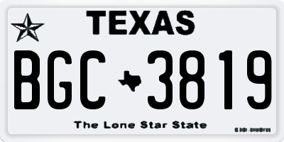 TX license plate BGC3819