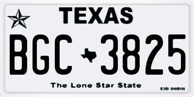 TX license plate BGC3825