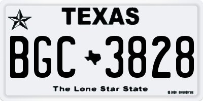 TX license plate BGC3828