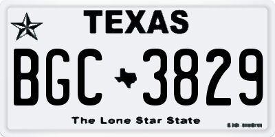 TX license plate BGC3829