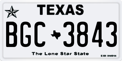 TX license plate BGC3843