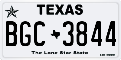 TX license plate BGC3844