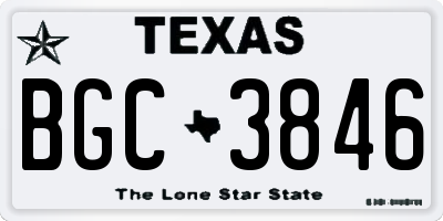 TX license plate BGC3846