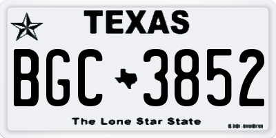 TX license plate BGC3852