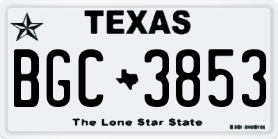 TX license plate BGC3853