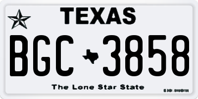 TX license plate BGC3858