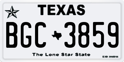 TX license plate BGC3859