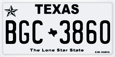 TX license plate BGC3860