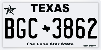 TX license plate BGC3862