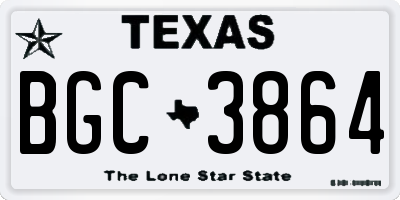 TX license plate BGC3864