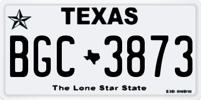 TX license plate BGC3873