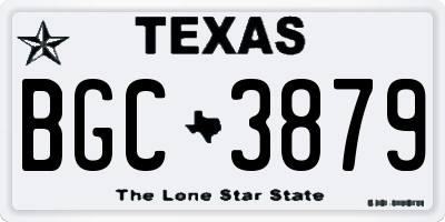 TX license plate BGC3879