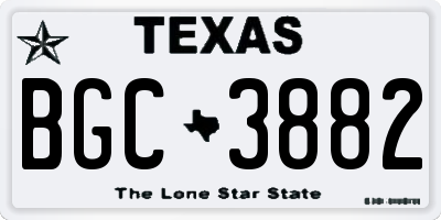 TX license plate BGC3882