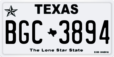 TX license plate BGC3894