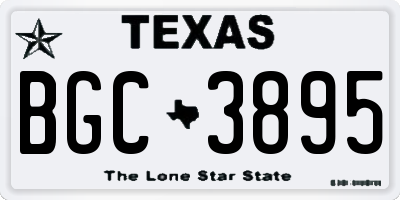 TX license plate BGC3895