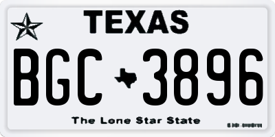 TX license plate BGC3896
