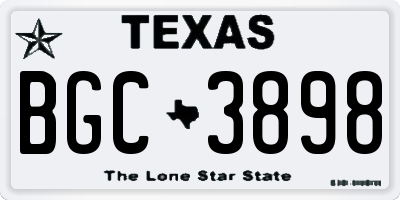 TX license plate BGC3898