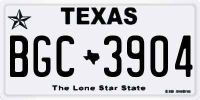TX license plate BGC3904