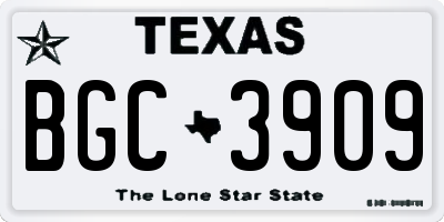 TX license plate BGC3909