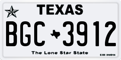 TX license plate BGC3912
