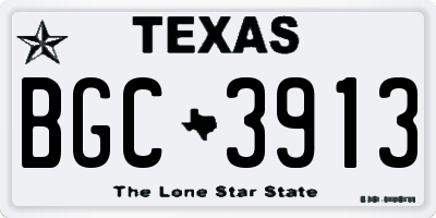 TX license plate BGC3913