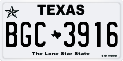 TX license plate BGC3916