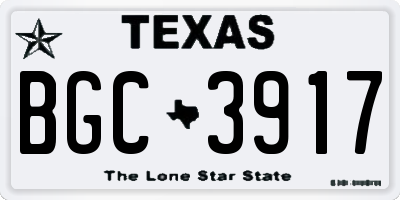 TX license plate BGC3917