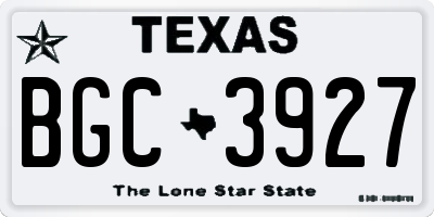 TX license plate BGC3927