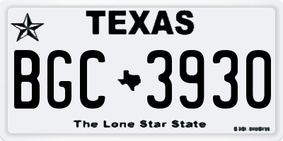 TX license plate BGC3930