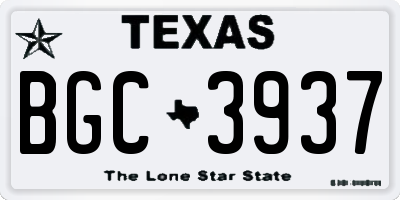 TX license plate BGC3937