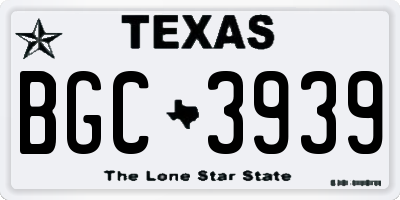 TX license plate BGC3939