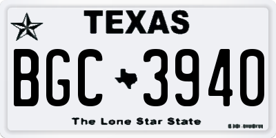TX license plate BGC3940
